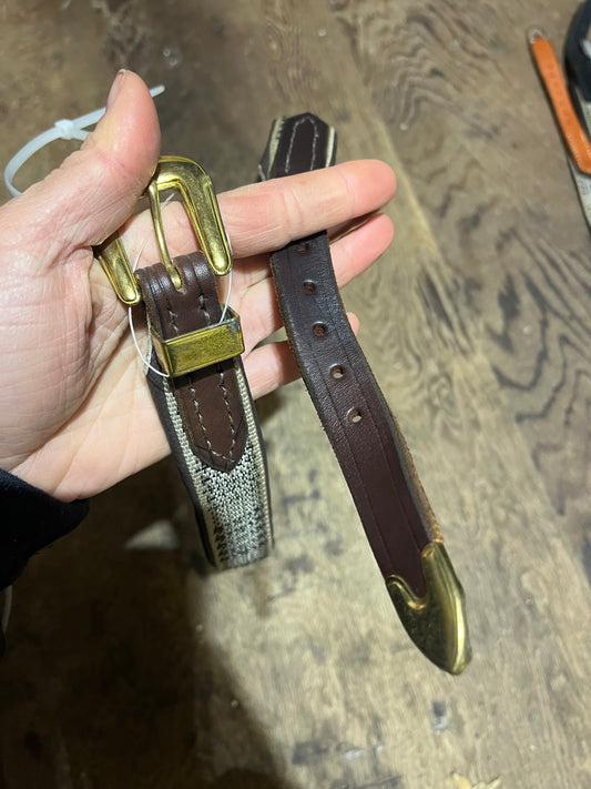 Baker brown riding belt measures 33” total length