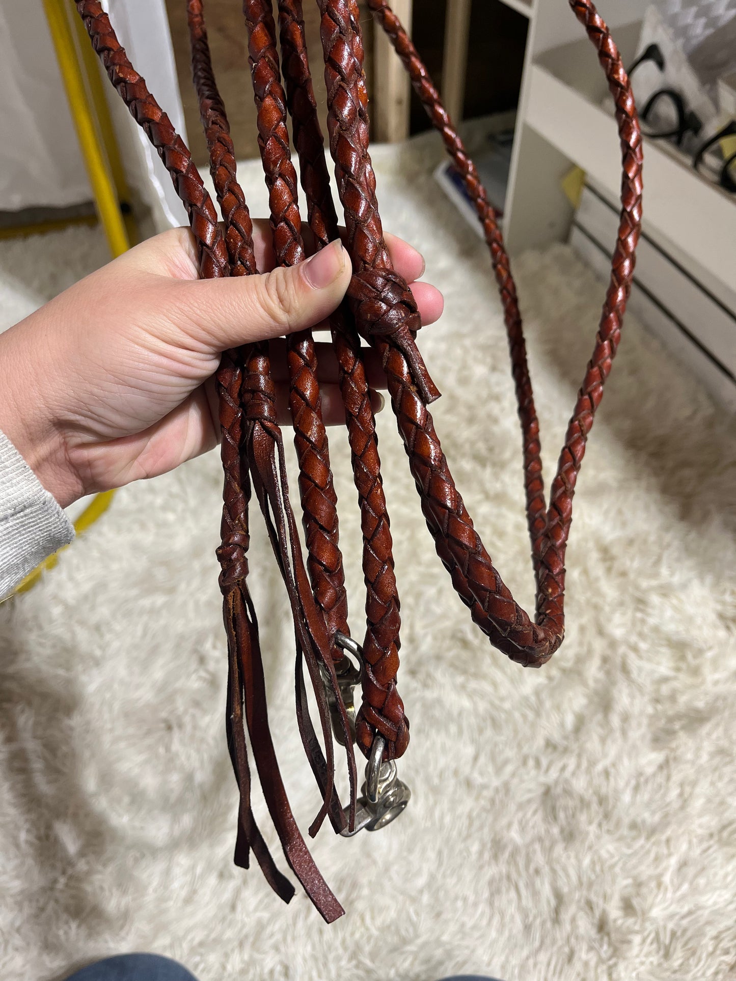 Rolled leather split reins