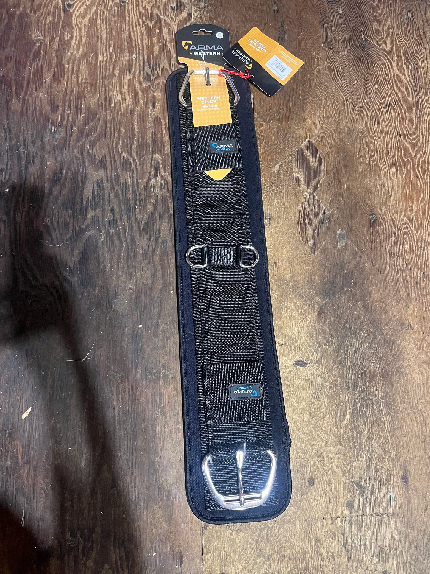 26” western cinch with roller buckle and removable backing