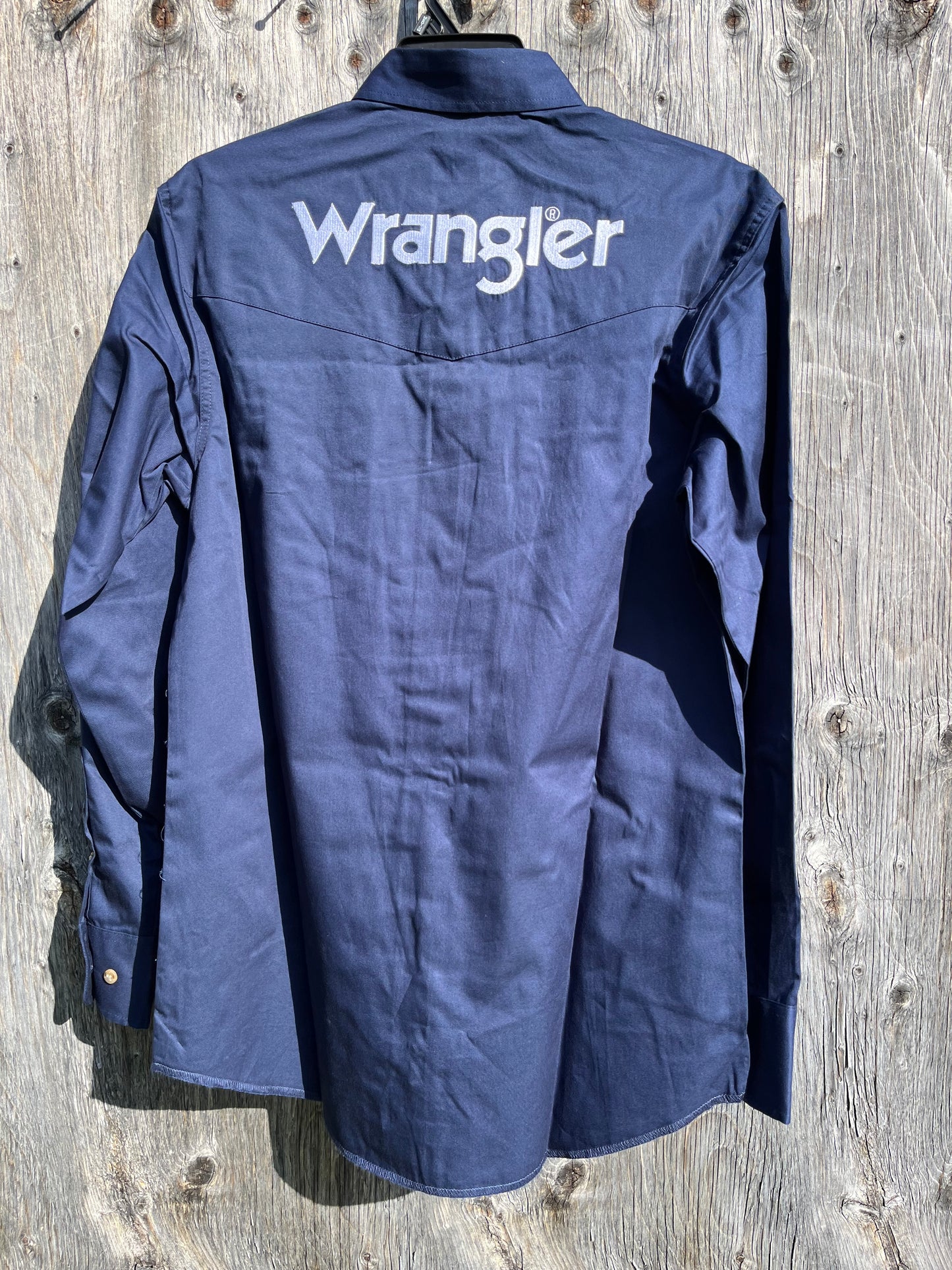 Men’s Wrangler Navy long sleeve button up