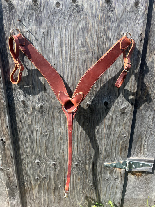 Double stitched harness leather breastplate