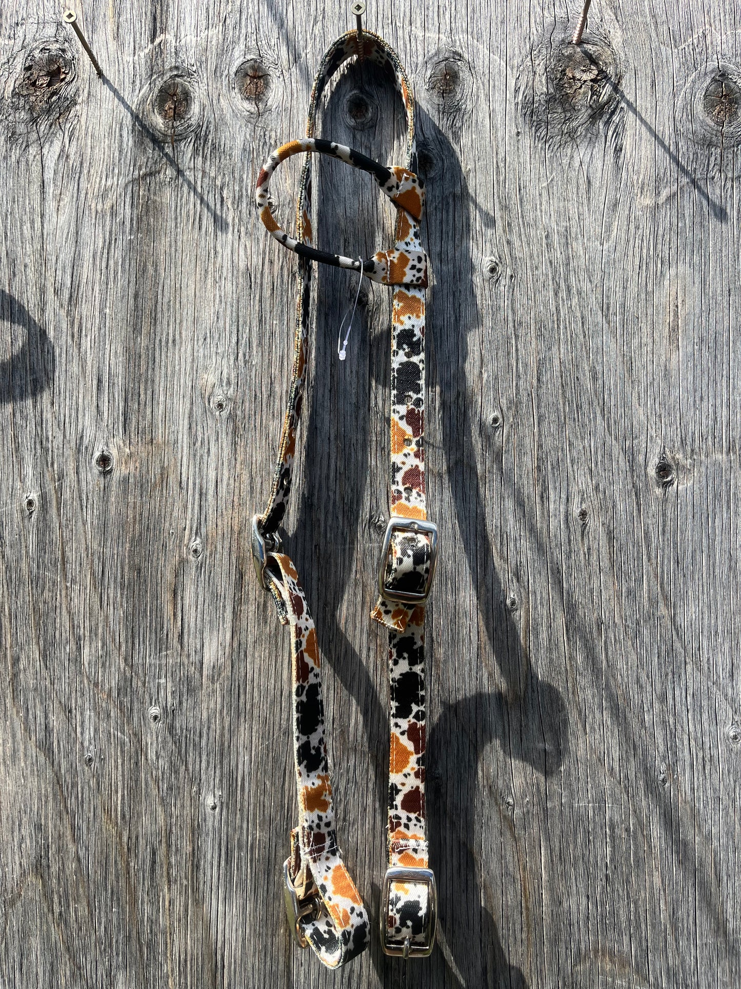 Cowprint nylon one ear quick change