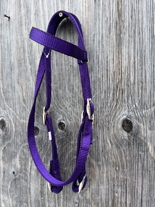 Small Pony purple browband nylon headstall
