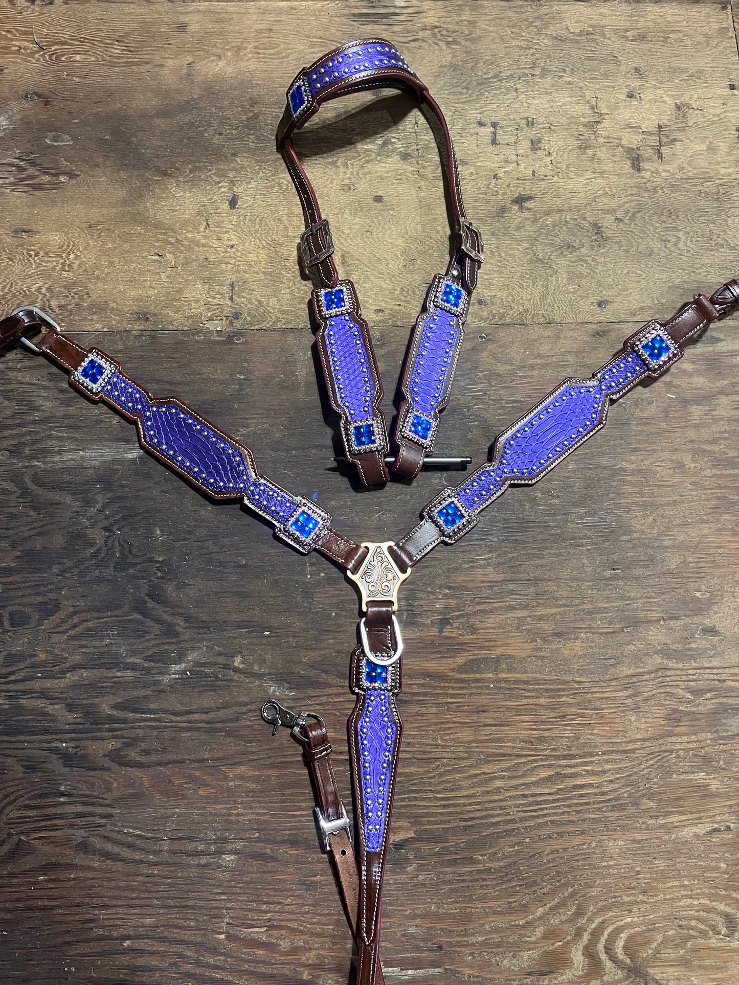 Purple one ear tack set