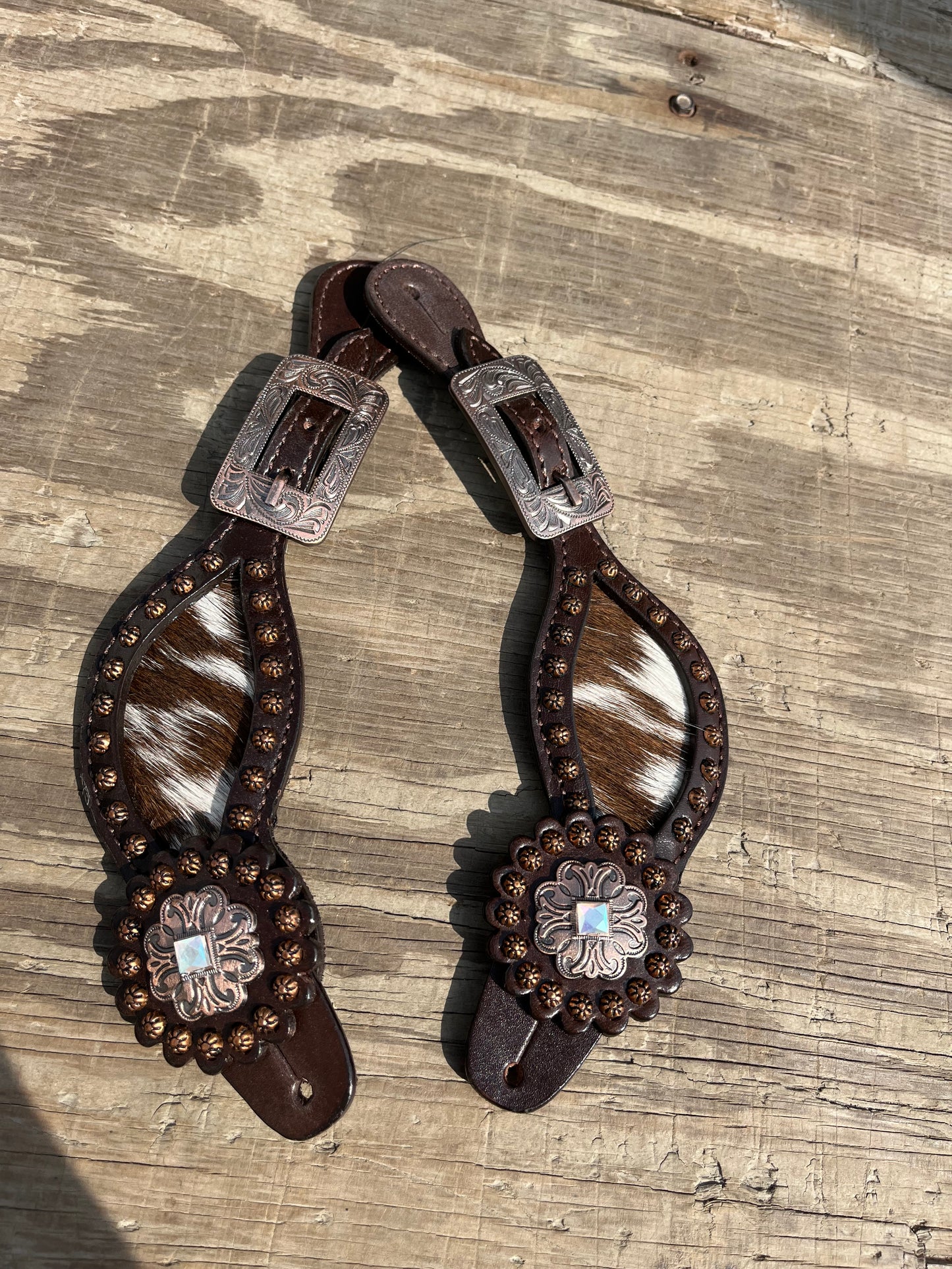 Cowhide spur straps