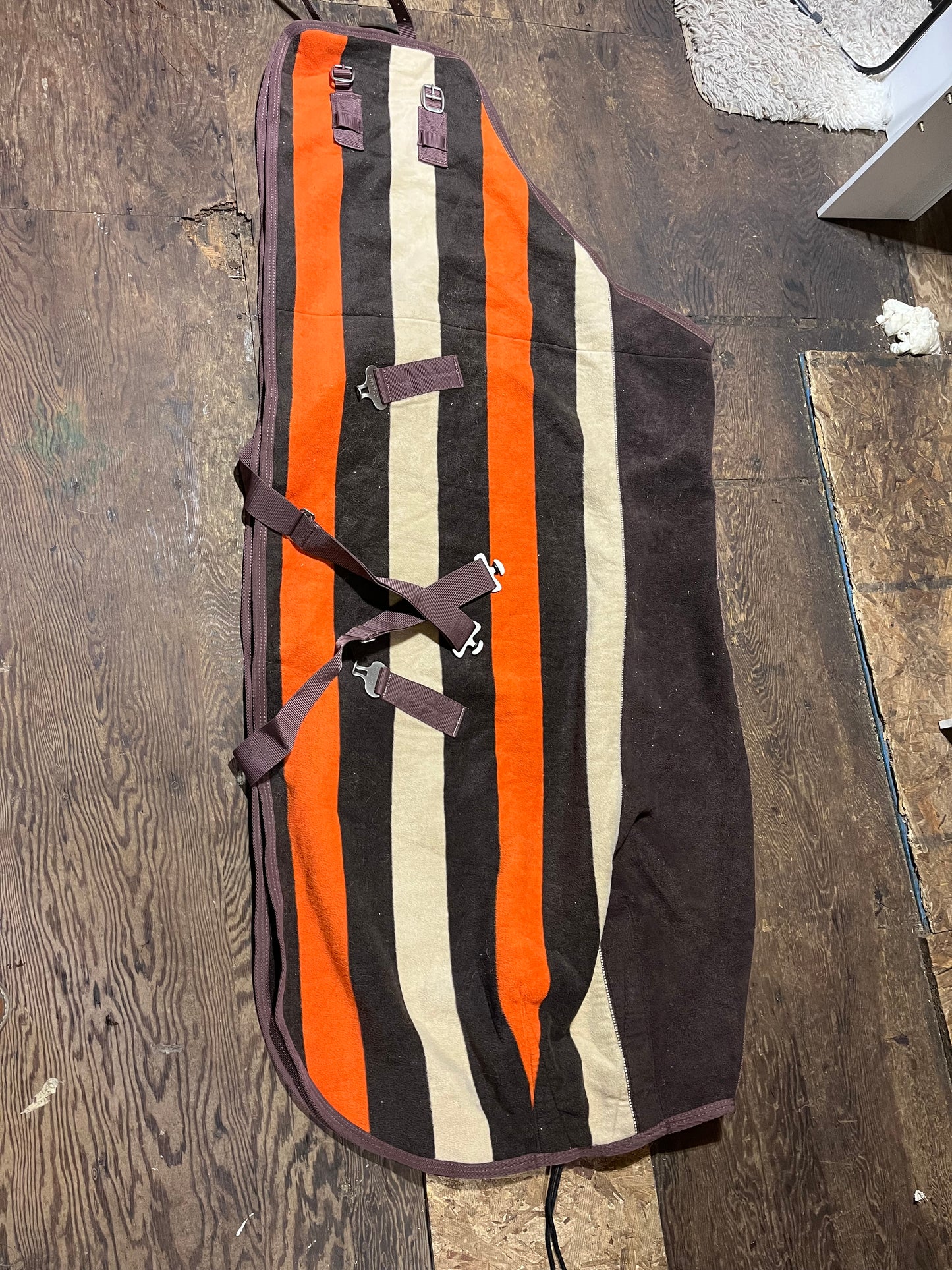 66” striped fleece cooler