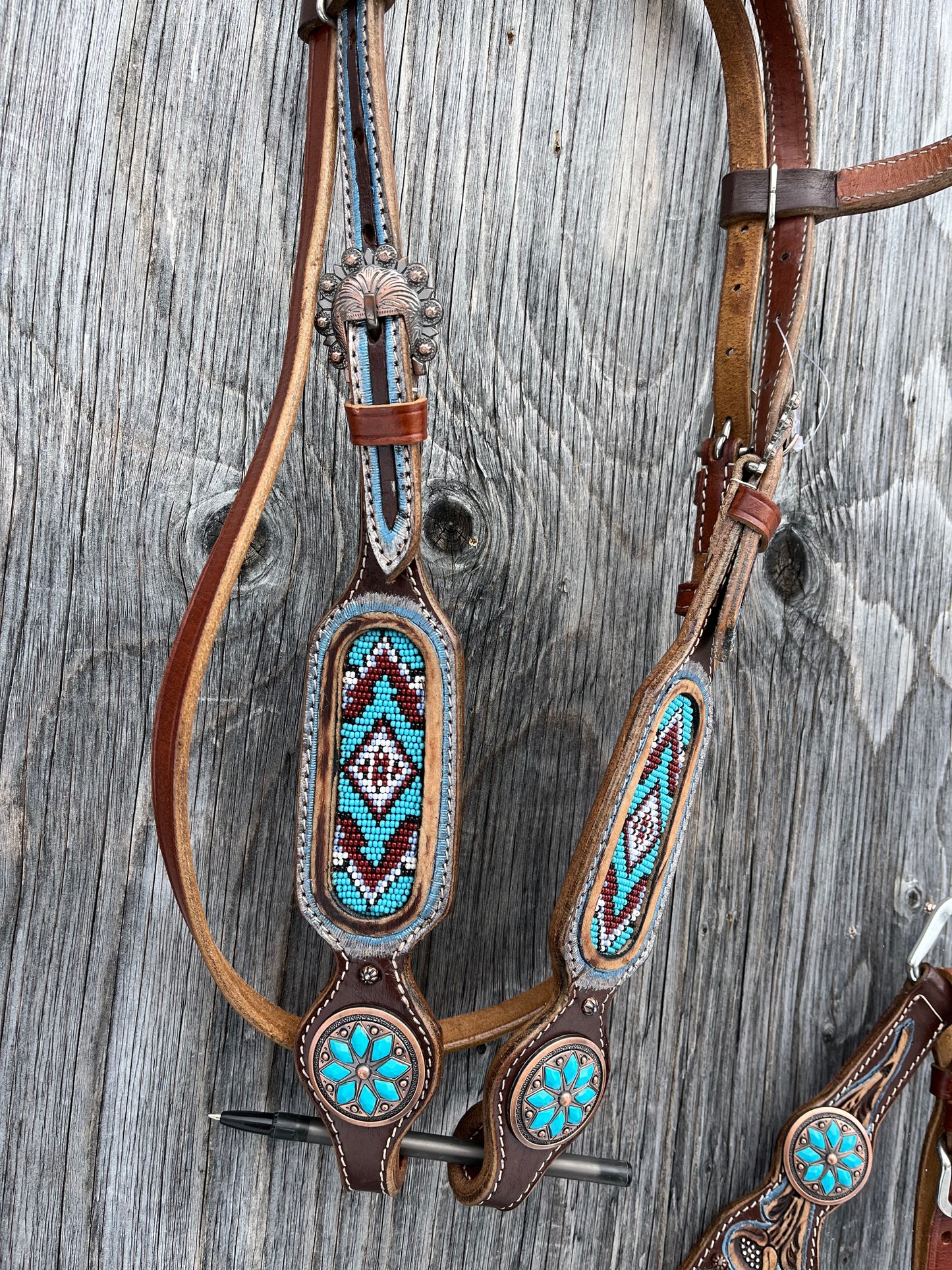 Beaded browband tack set