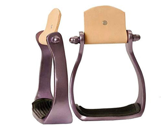 Purple aluminum barrel stirrups