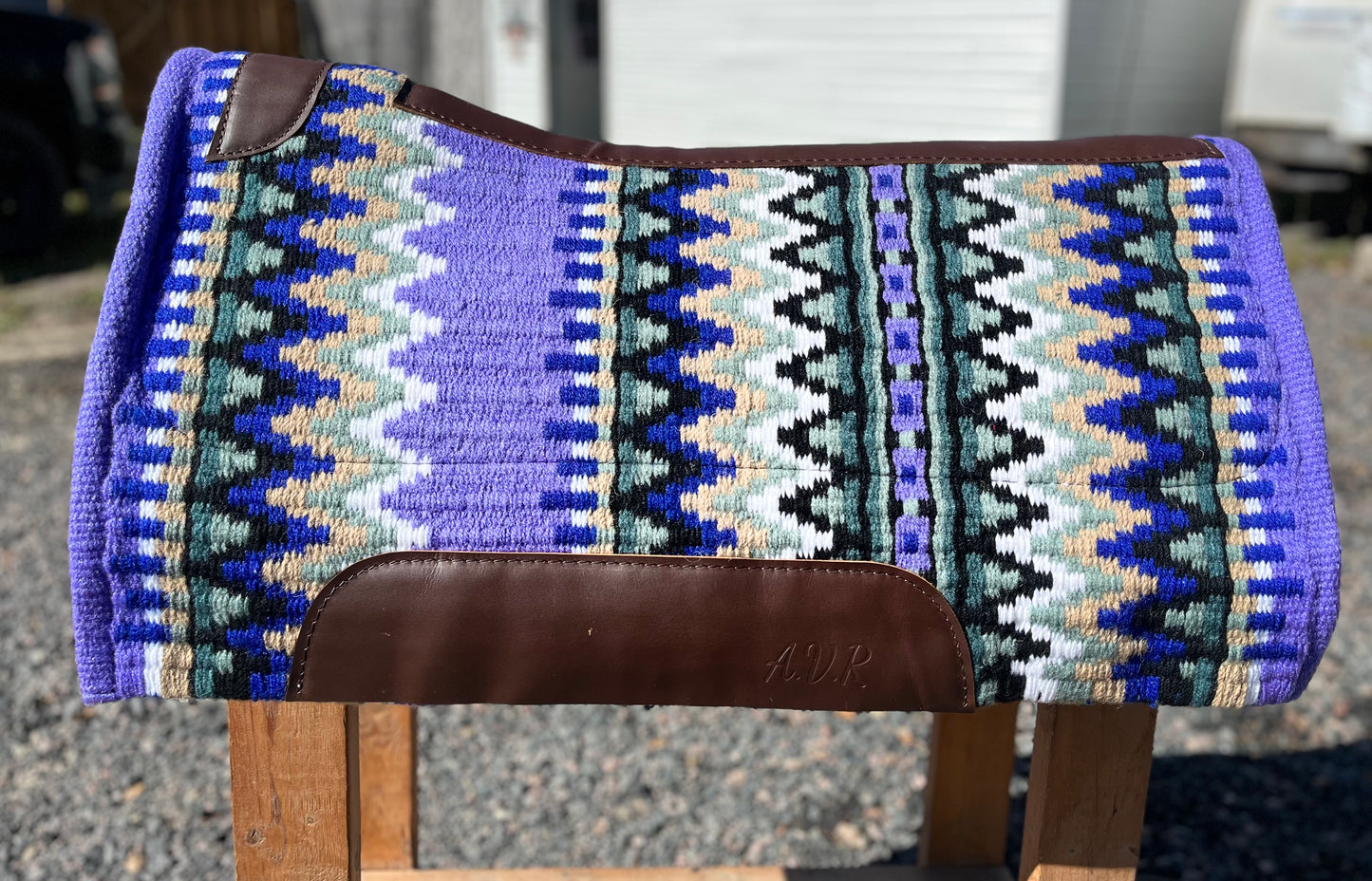 Purple multi color western show pad 34x34