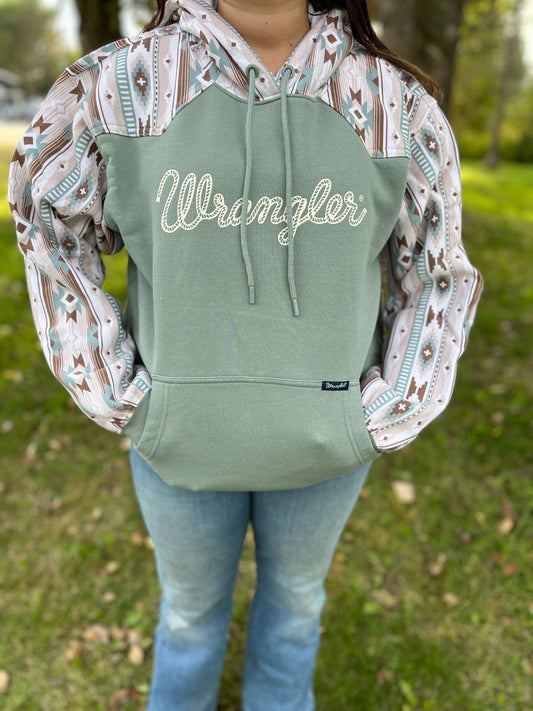 Wrangler green Aztec hoody