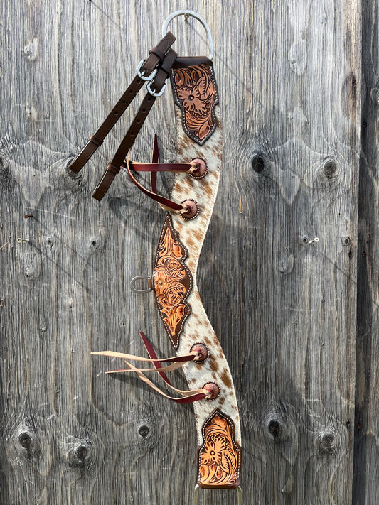 Cowhide tripping collar with tassels
