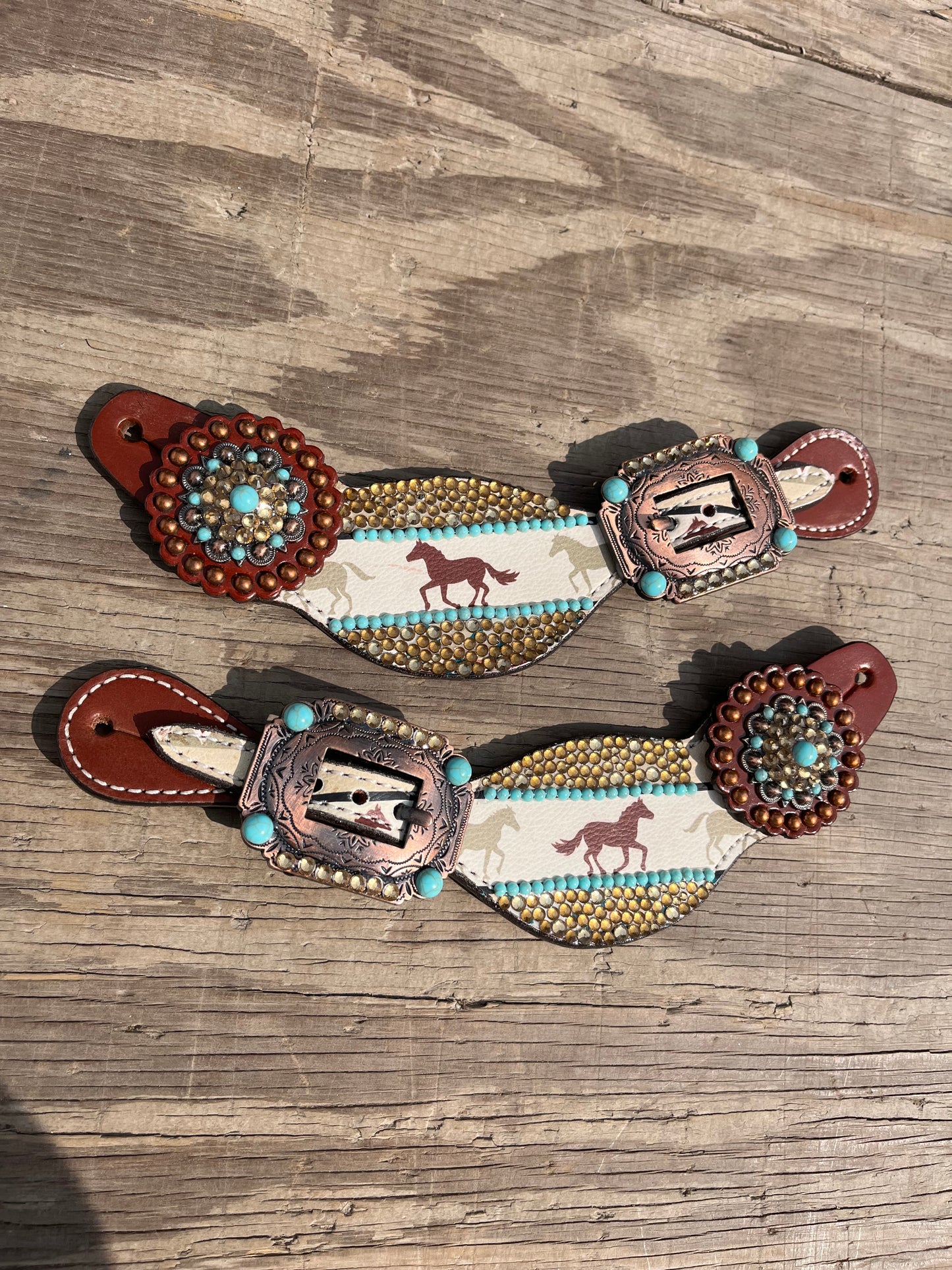 Horse print spur straps