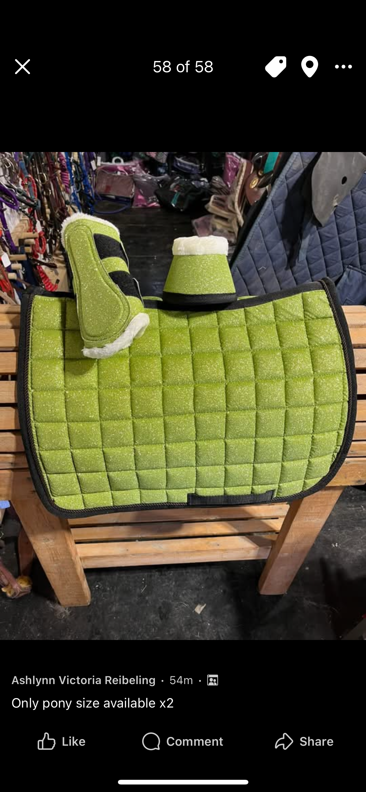 Pony lime green 3pc glitter set clearance