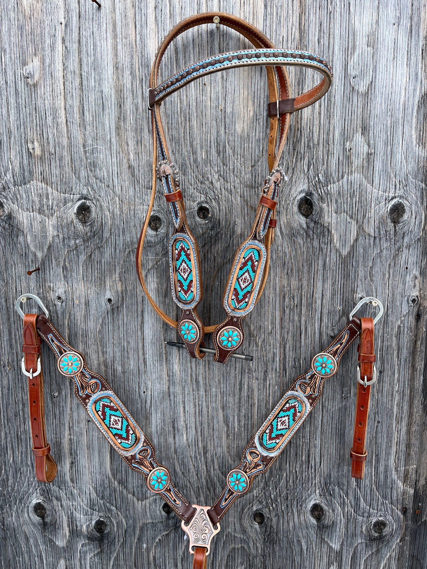 Beaded browband tack set
