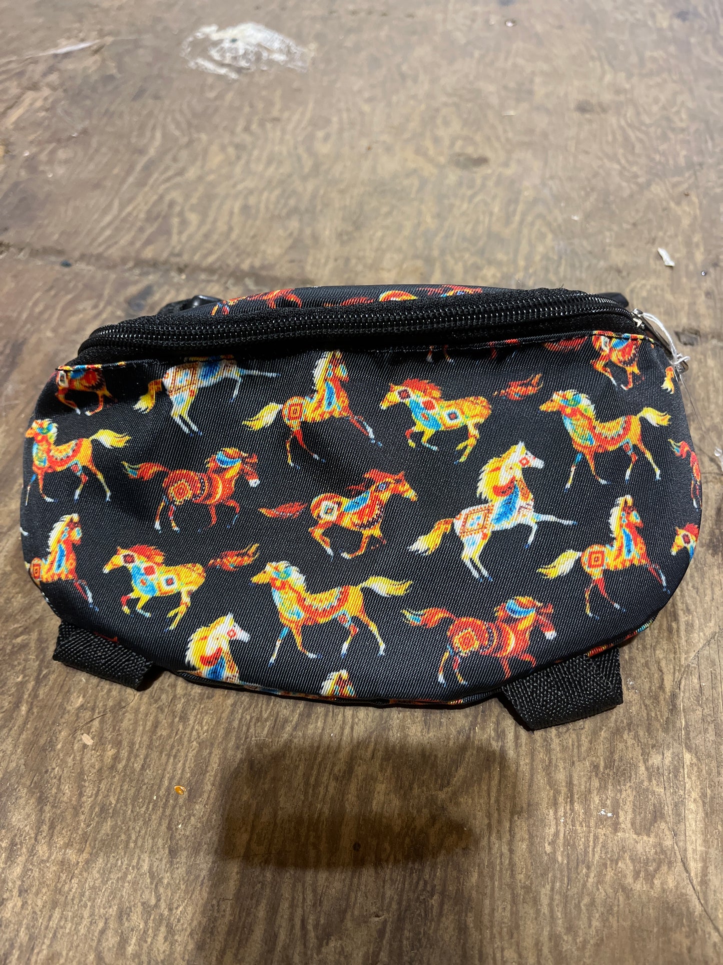 Horse print saddle sac
