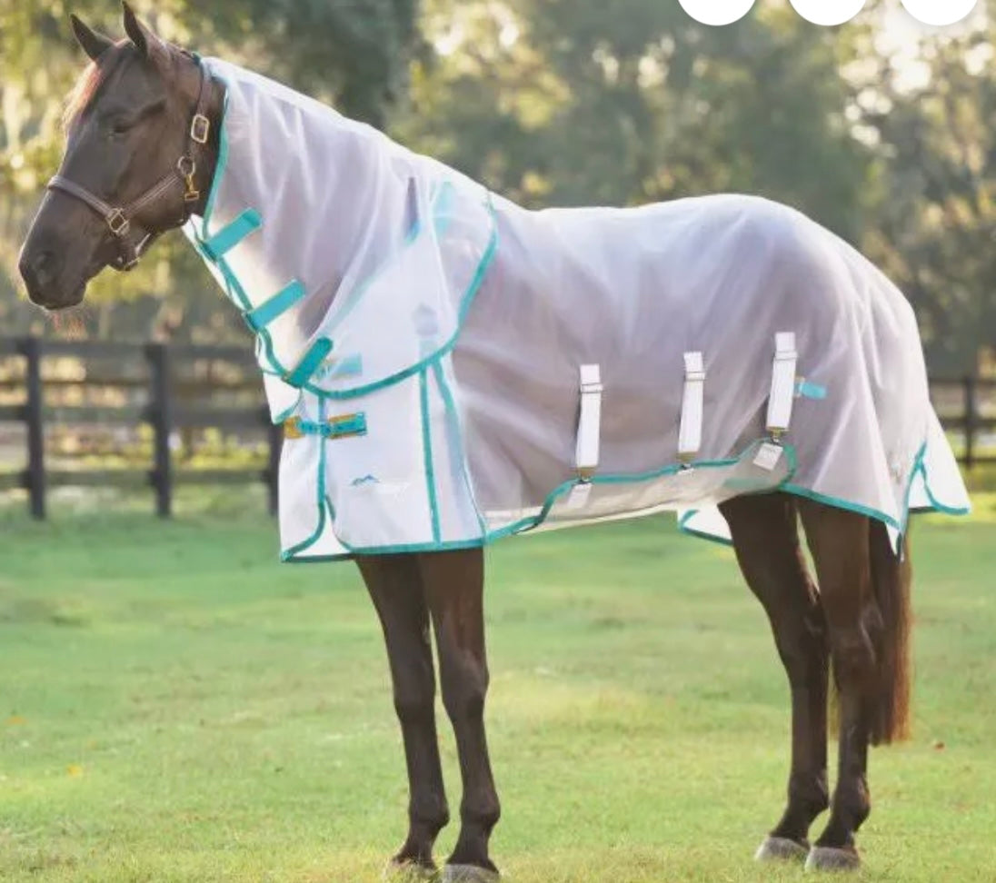 Durable mesh flysheets with removable neck and belly