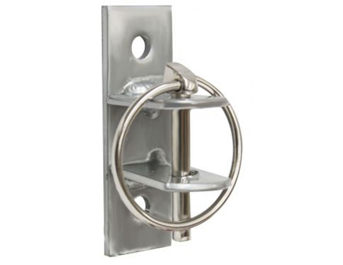 Locking pin bucket hooks