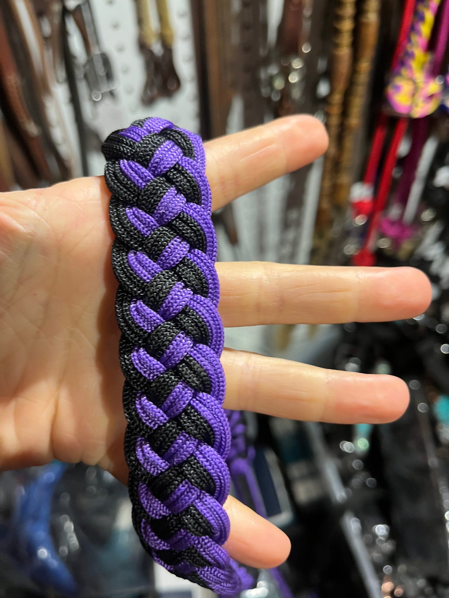 Purple black barrel reins