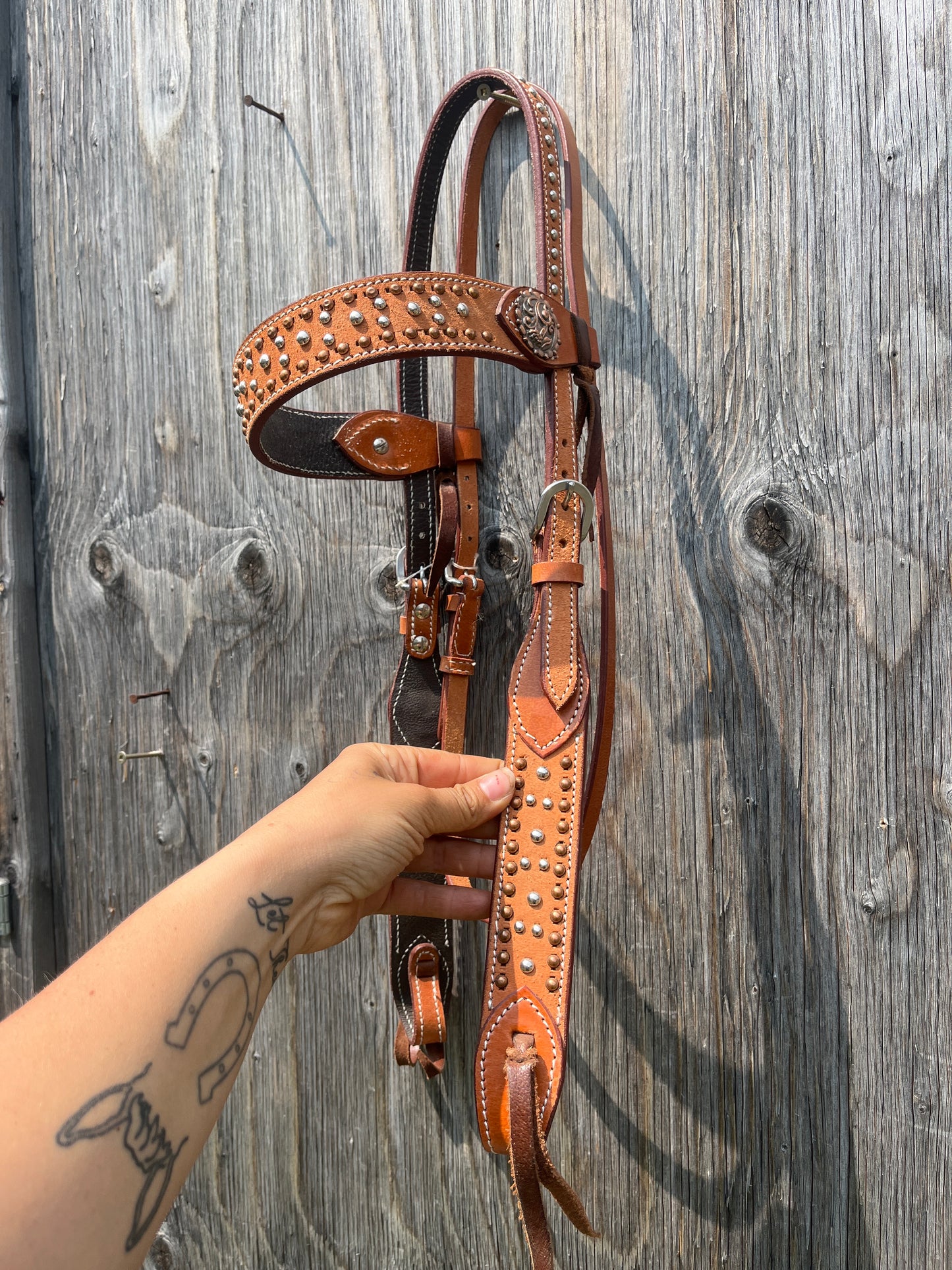 Copper headstall browband
