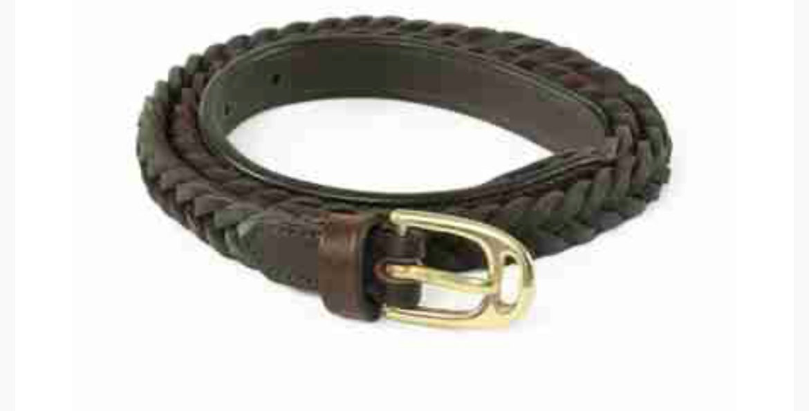 Brown braided riding belt