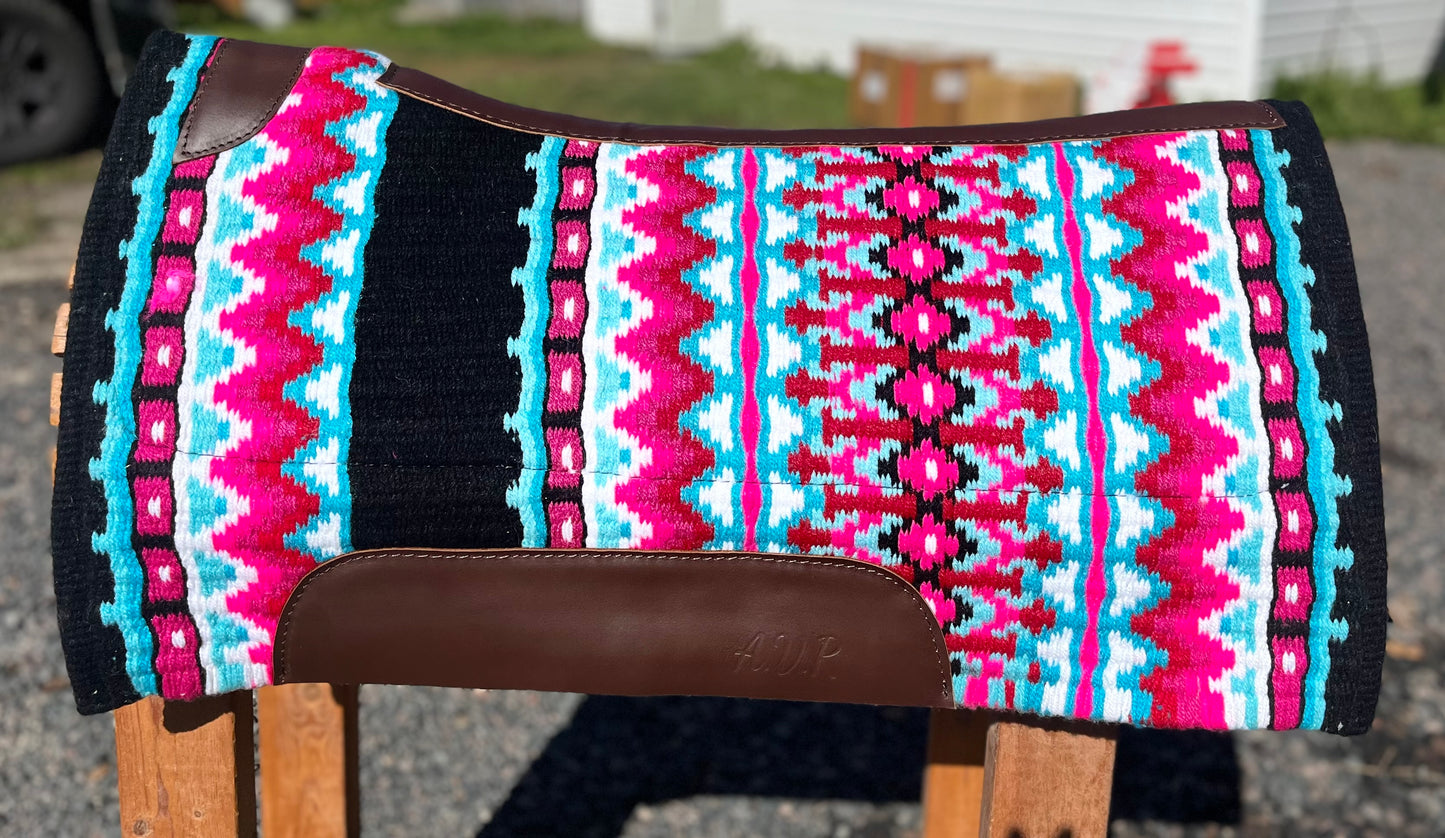 Pink multi color western show pad 34x34