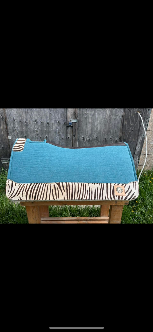 Turquoise zebra print wool pad