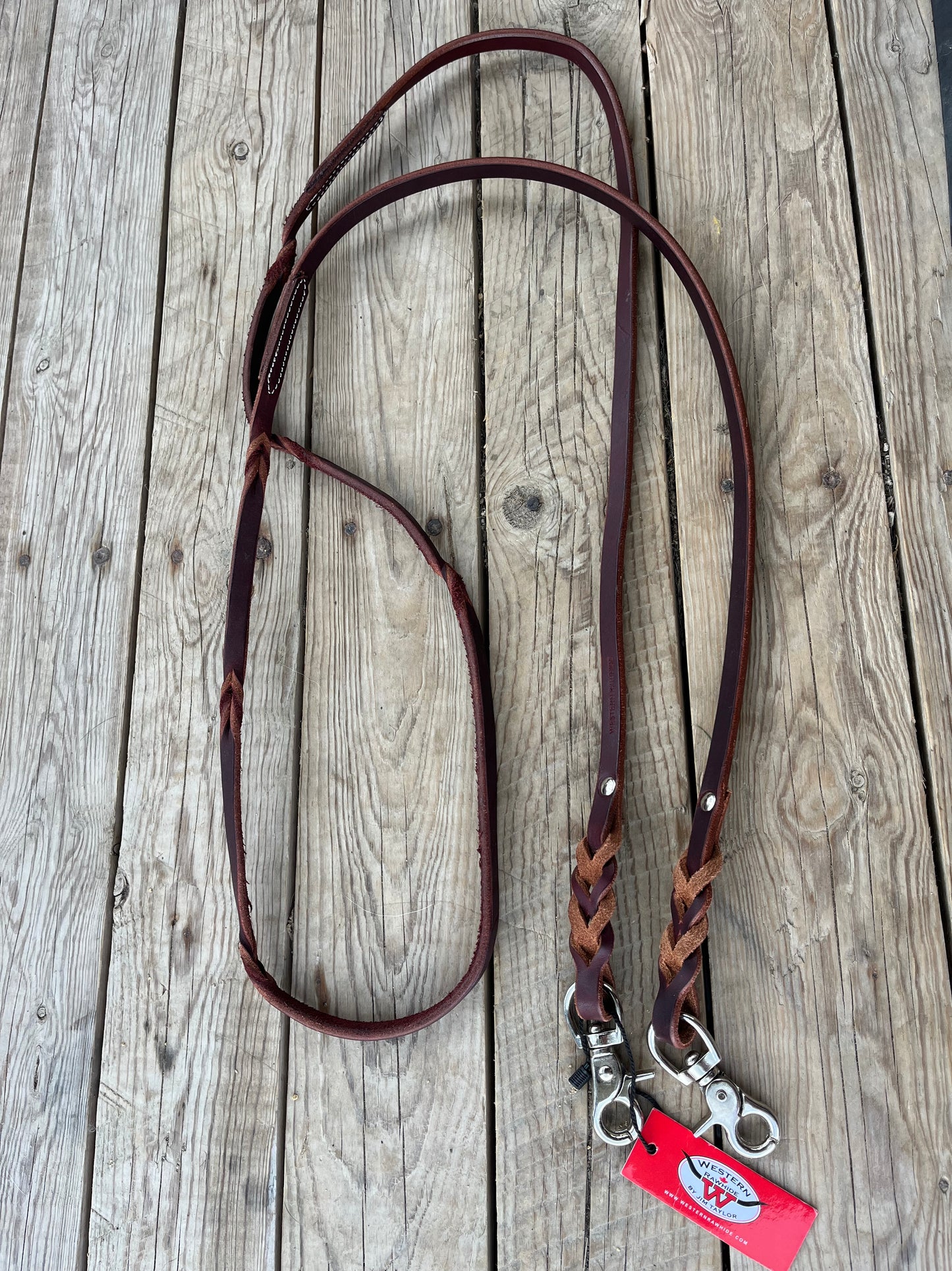 1/2β twisted leather barrel reins with snaps