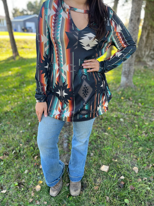 Small Aztec long sleeve- closeout. Roomy fit