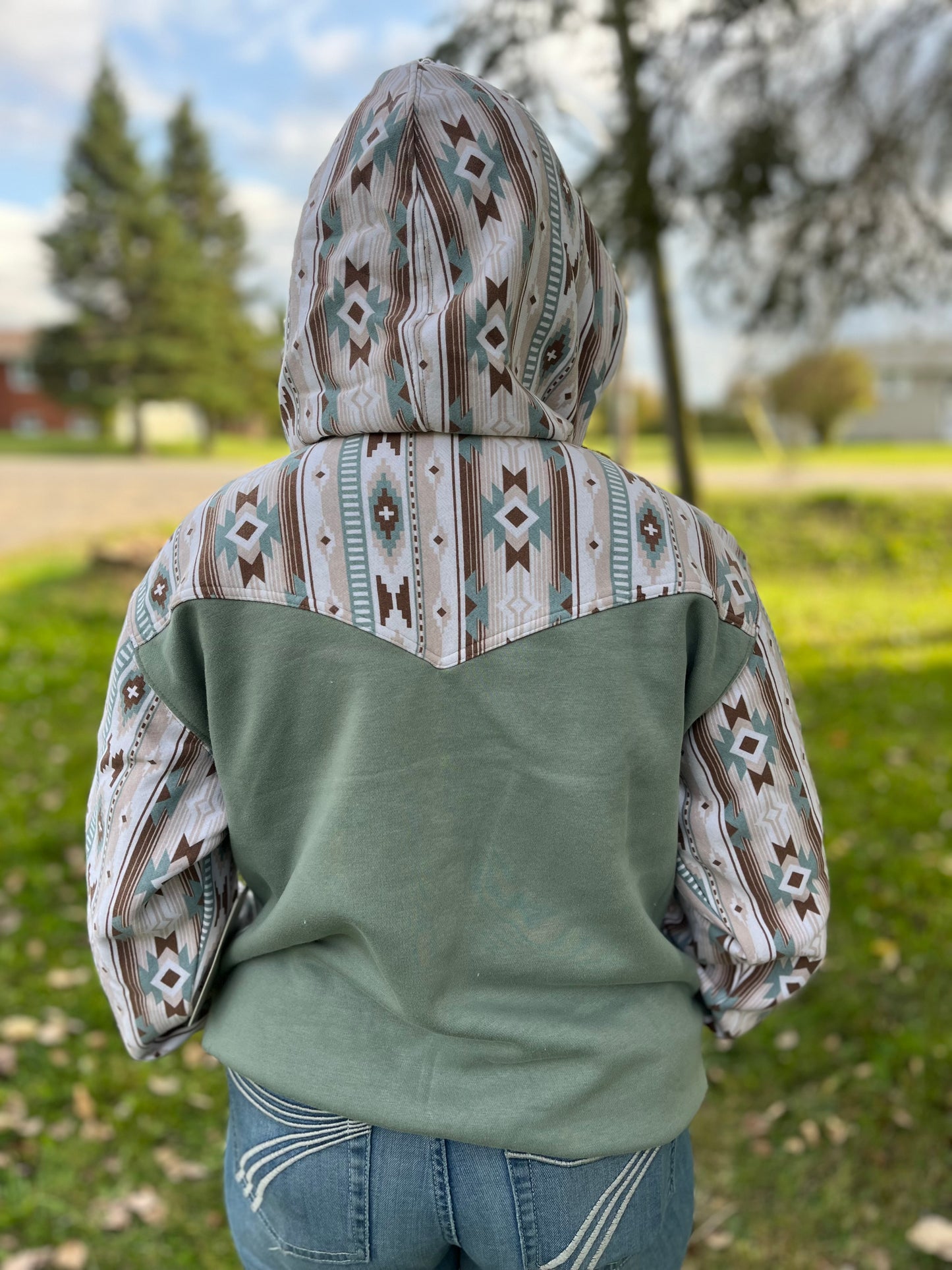 Wrangler green Aztec hoody