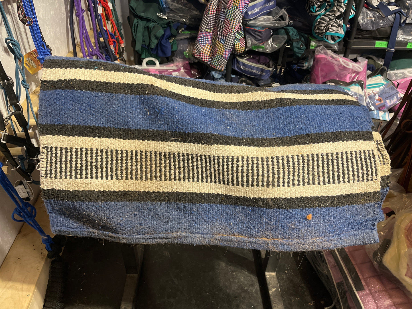 Blue used Saddle blanket
