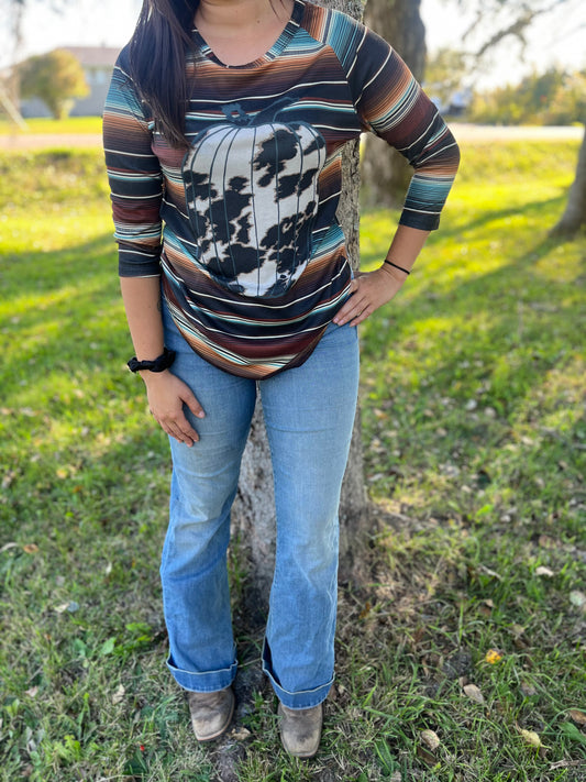 Punchy pumpkin 3/4 sleeve tops close out! These fit roomy