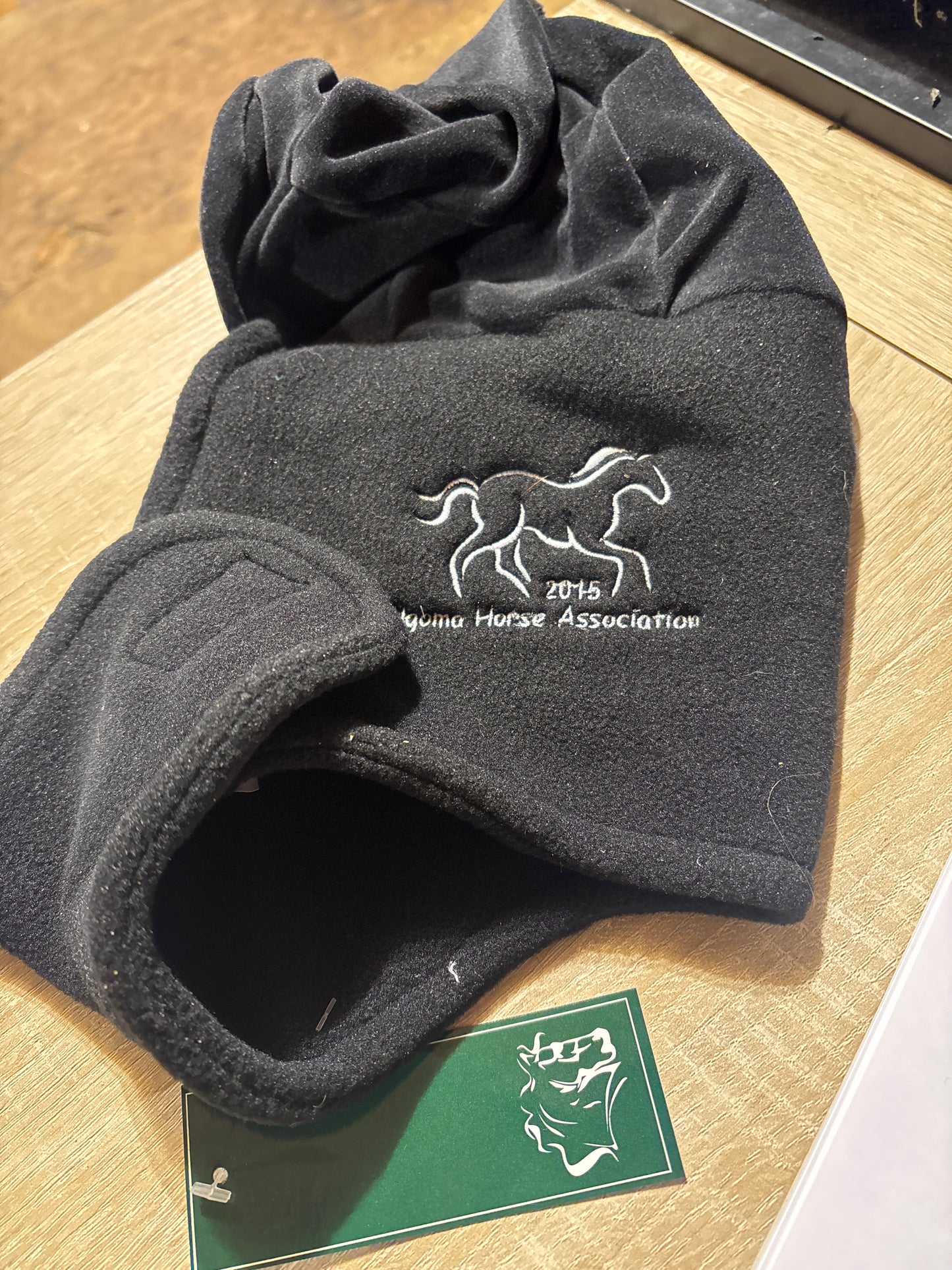 Embroidered helmet cover fleece new