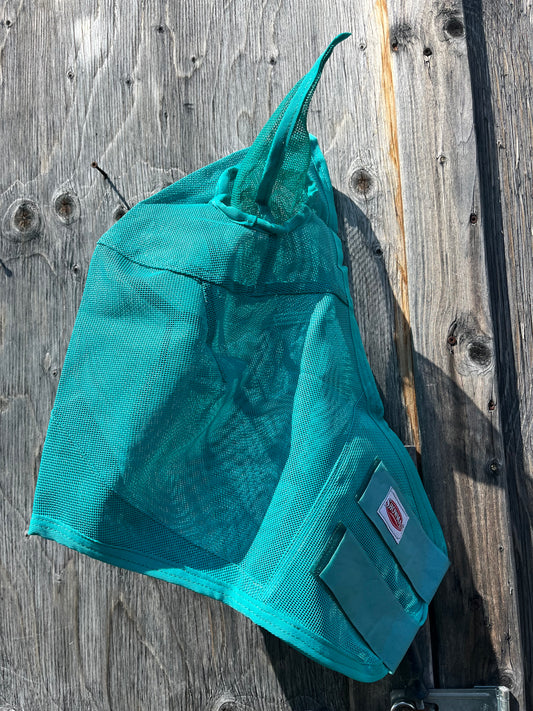 Teal large fly mask with ears