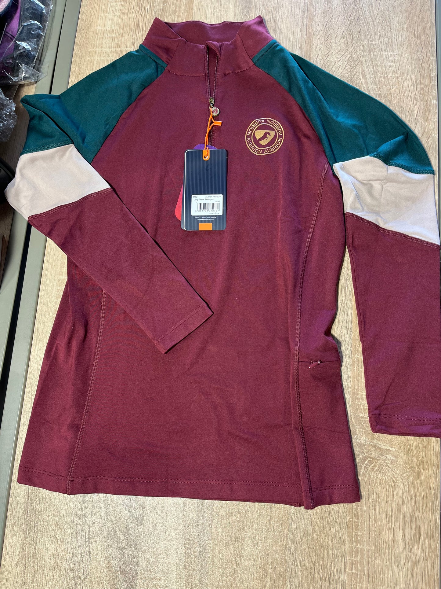 Quarter zip lightly brushed fleece inside base layer