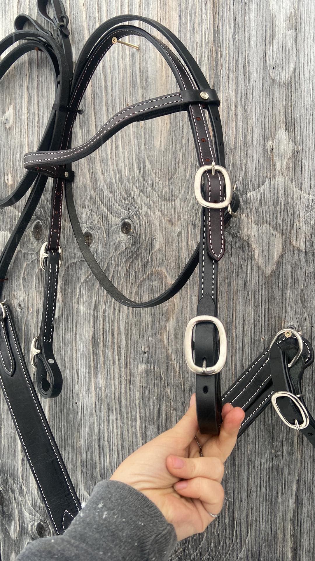 Black tack set with reins