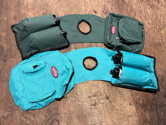 Horn bags with water bottles and pockets