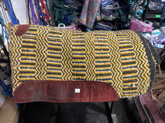 Yellow black saddle blanket