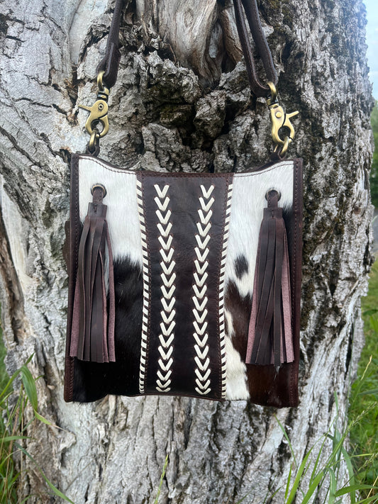 Cowhide crossbody