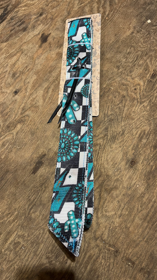 Checker print latigo and off billet set