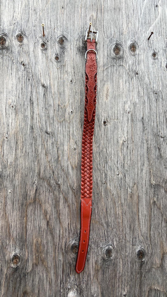 Braided dog collar measures 27” total length new