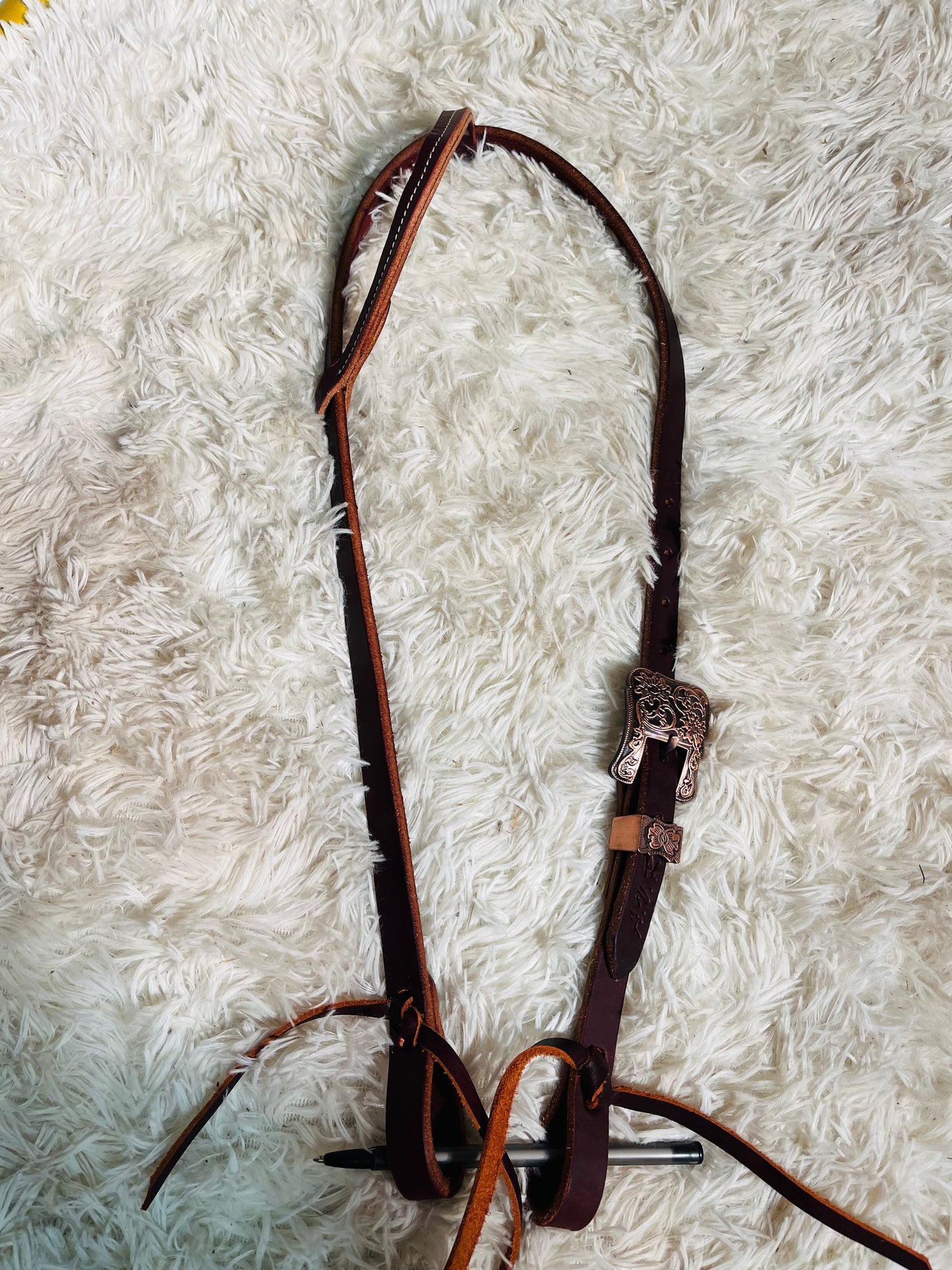 Fancy buckle One ear headstall Herman oak
