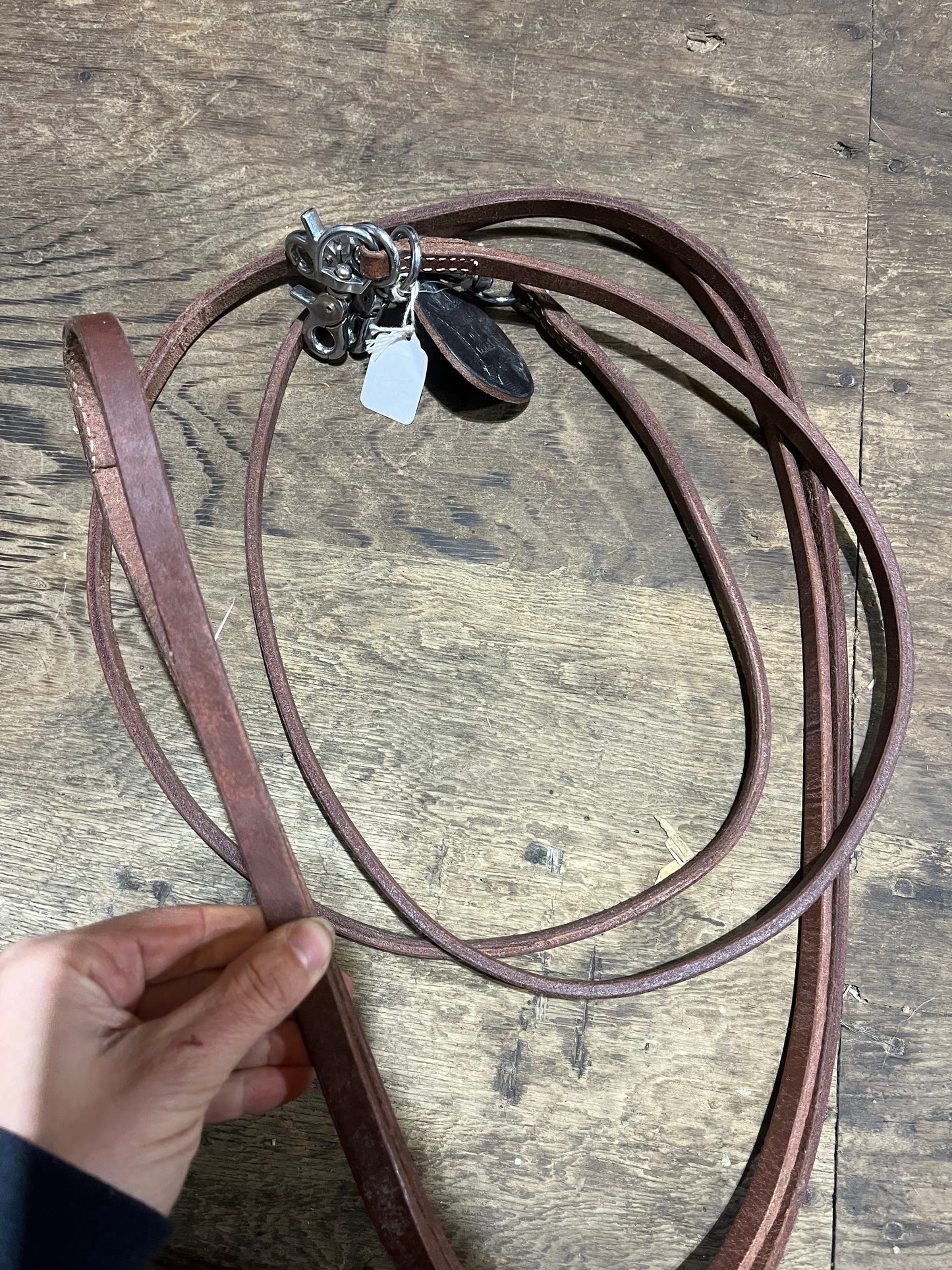 Harness leather draw reins