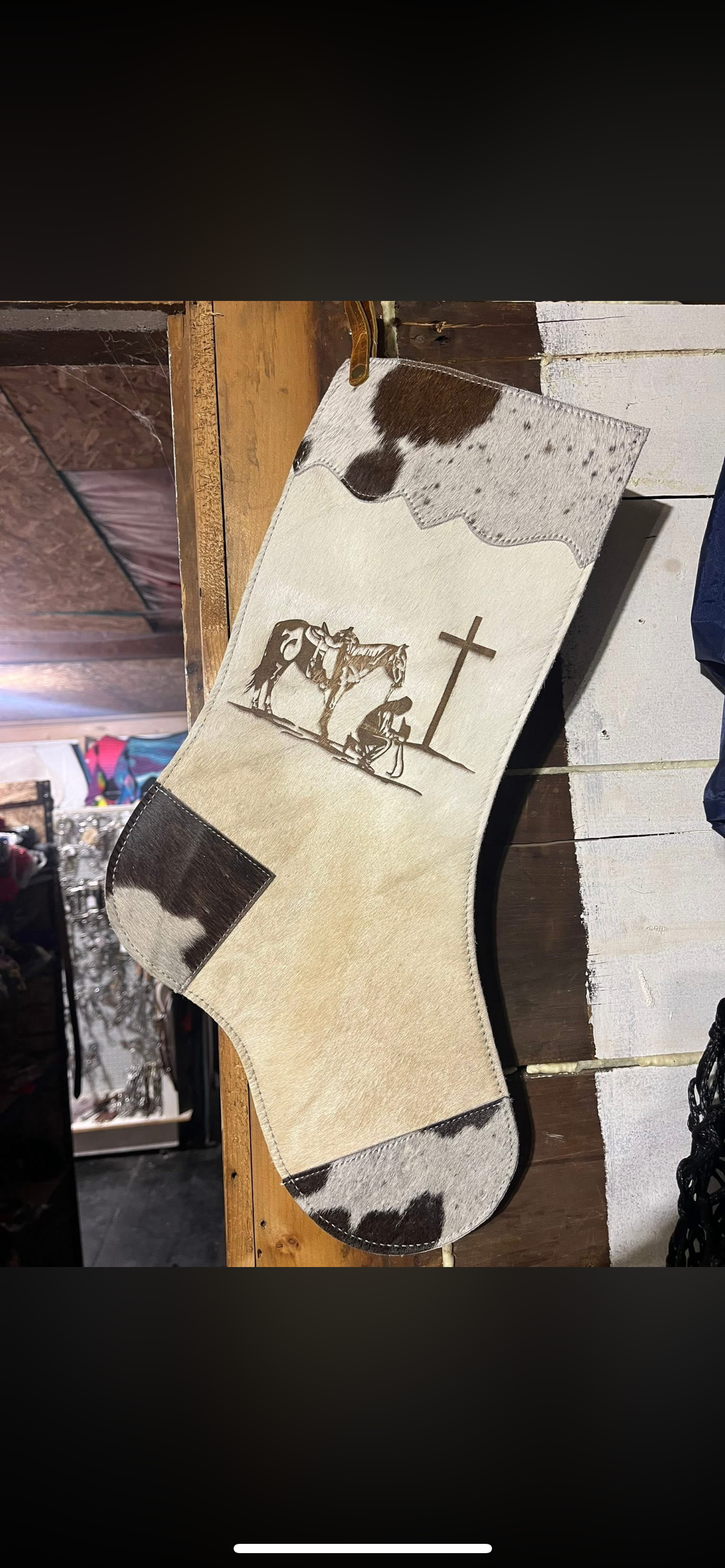 Praying cowboy stocking