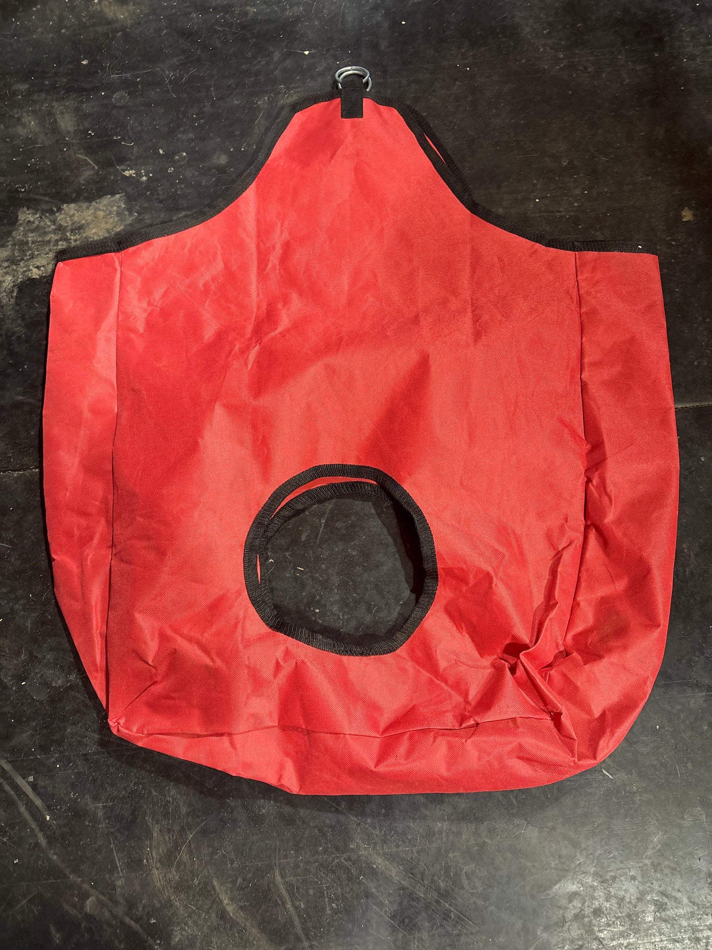 Red double opening hay bag