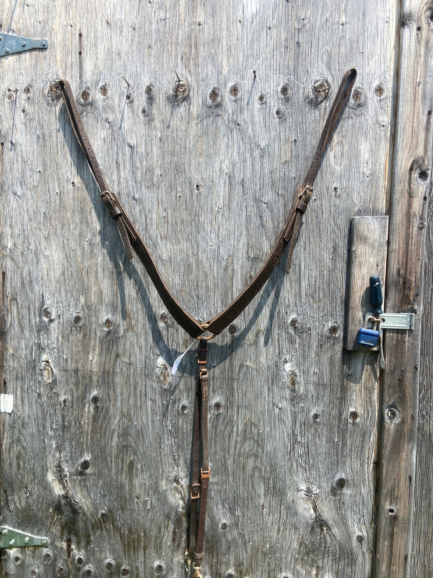 Cracked and rusty spots breastplate