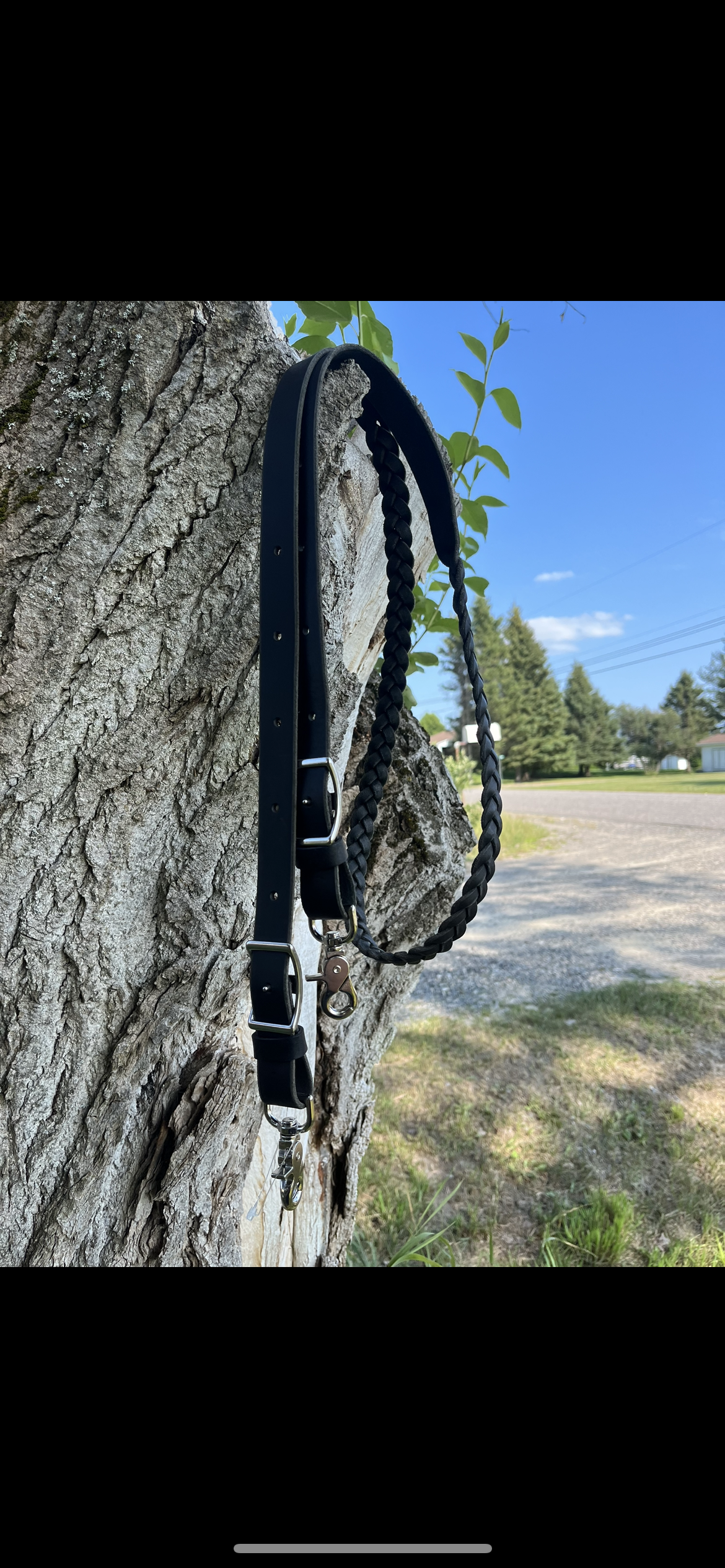 Signature black braided super adjustable barrel reins with snaps 7’ 3/4”