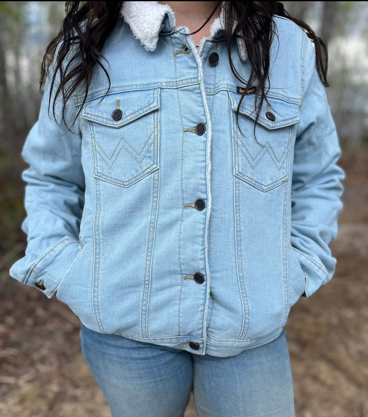 Wrangler Sherpa lined denim jacket -Large