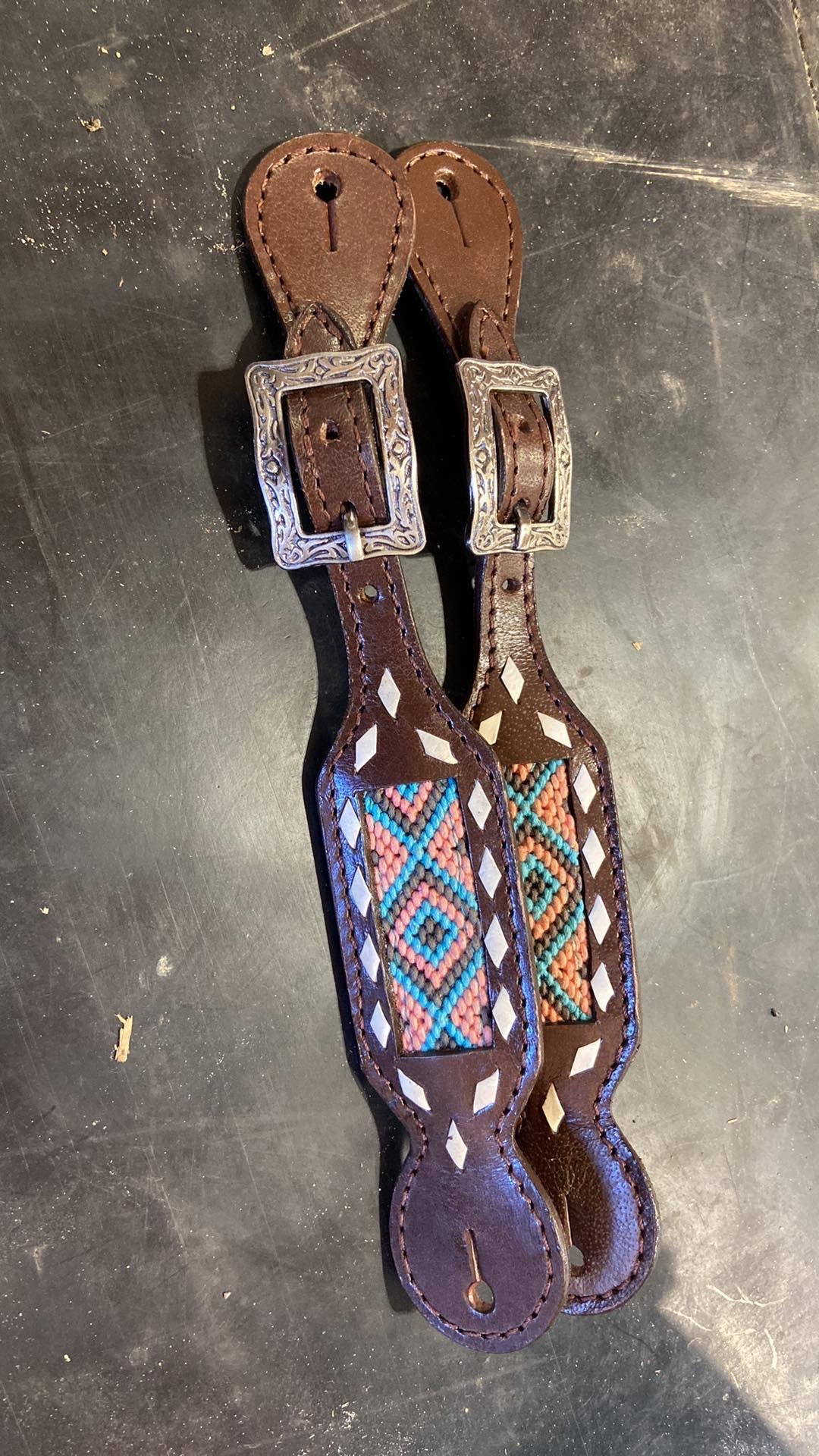 Woven Aztec spur straps