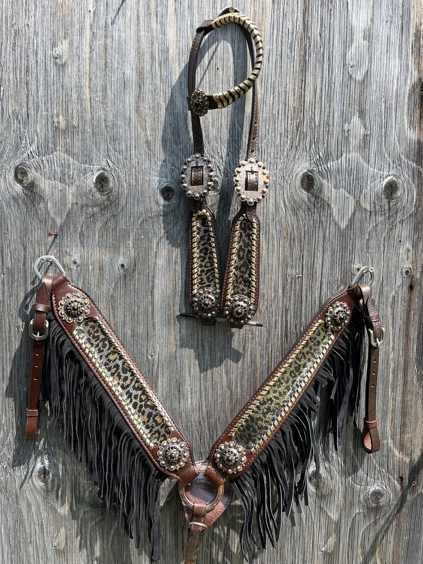Cheetah blingy tack set