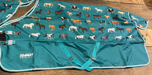66” horse print rainsheet